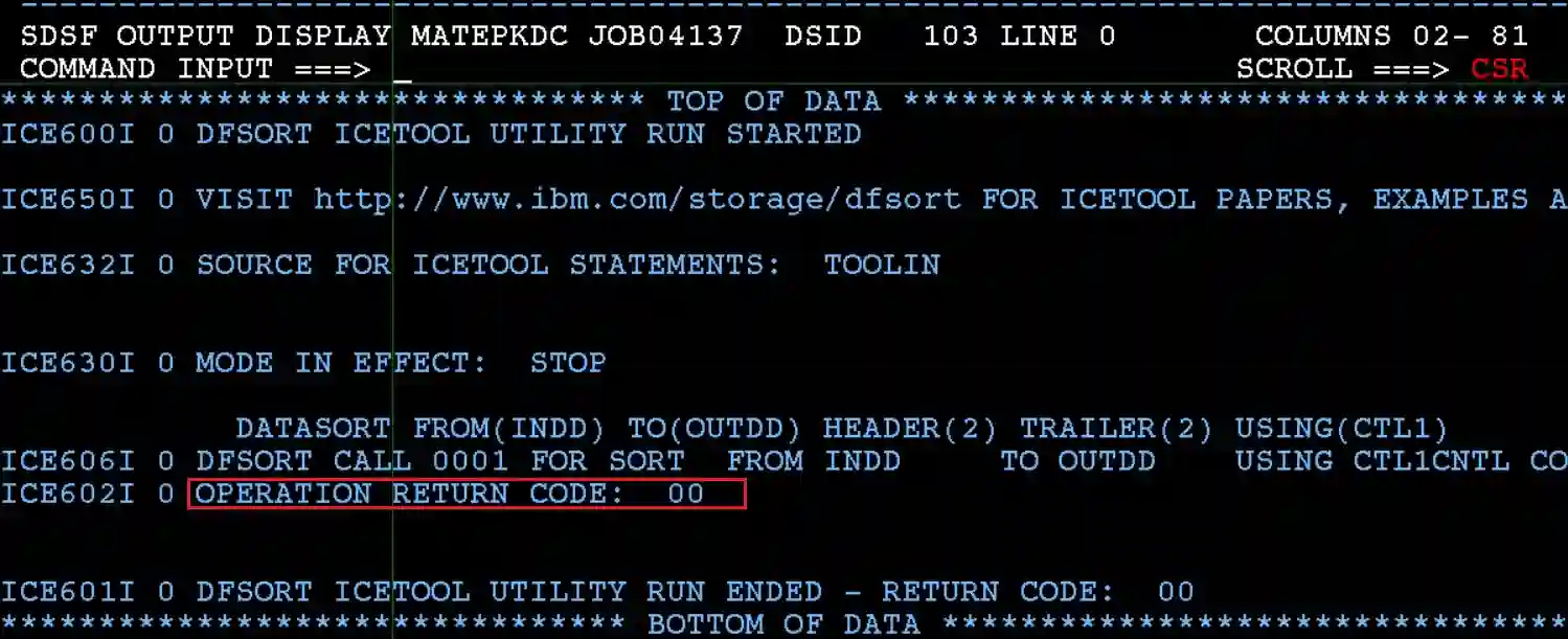 DATASORT TOOLMSG