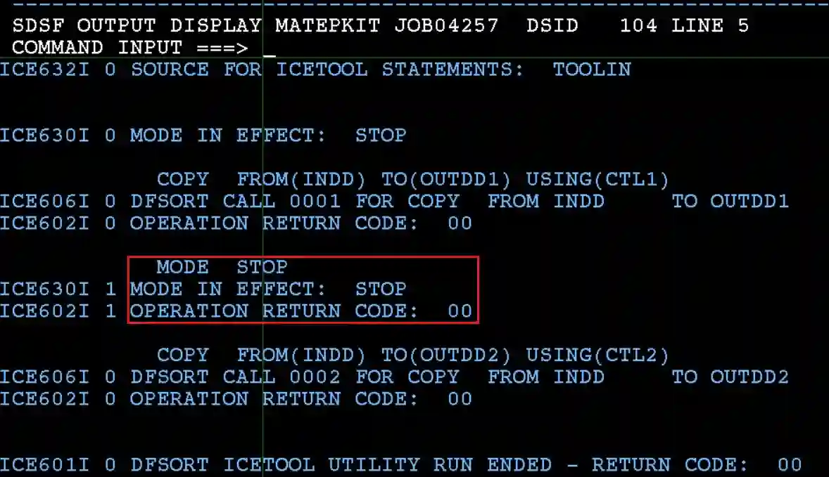 MODE TOOLMSG