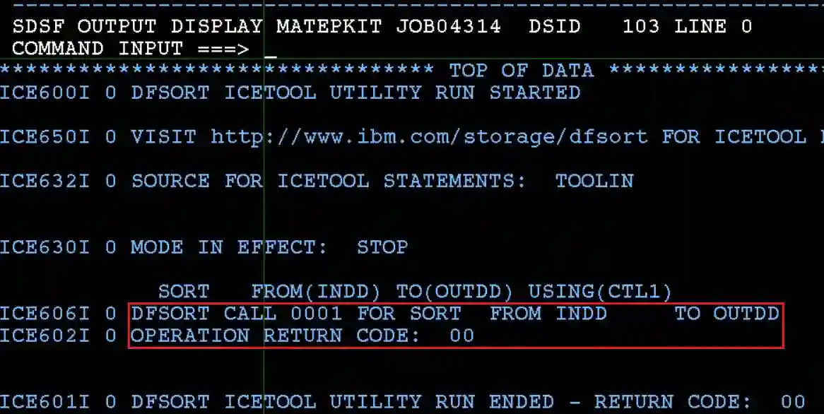 SORT TOOLMSG