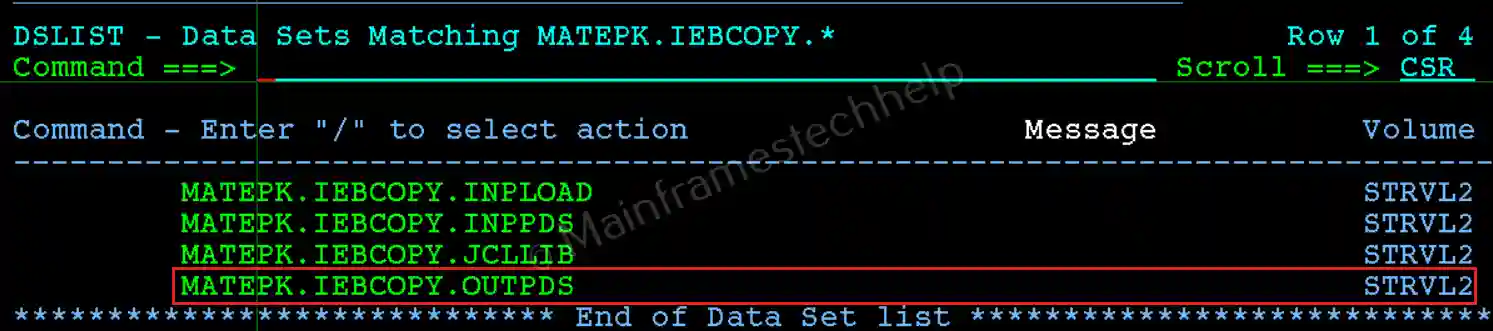 COPY Output