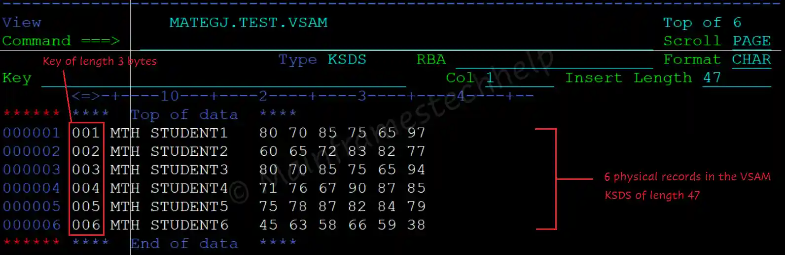 Physical Record example