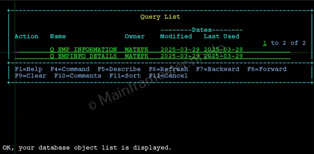 Manage Saved Query