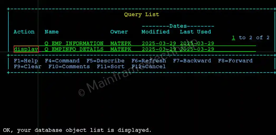 Manage Saved Query