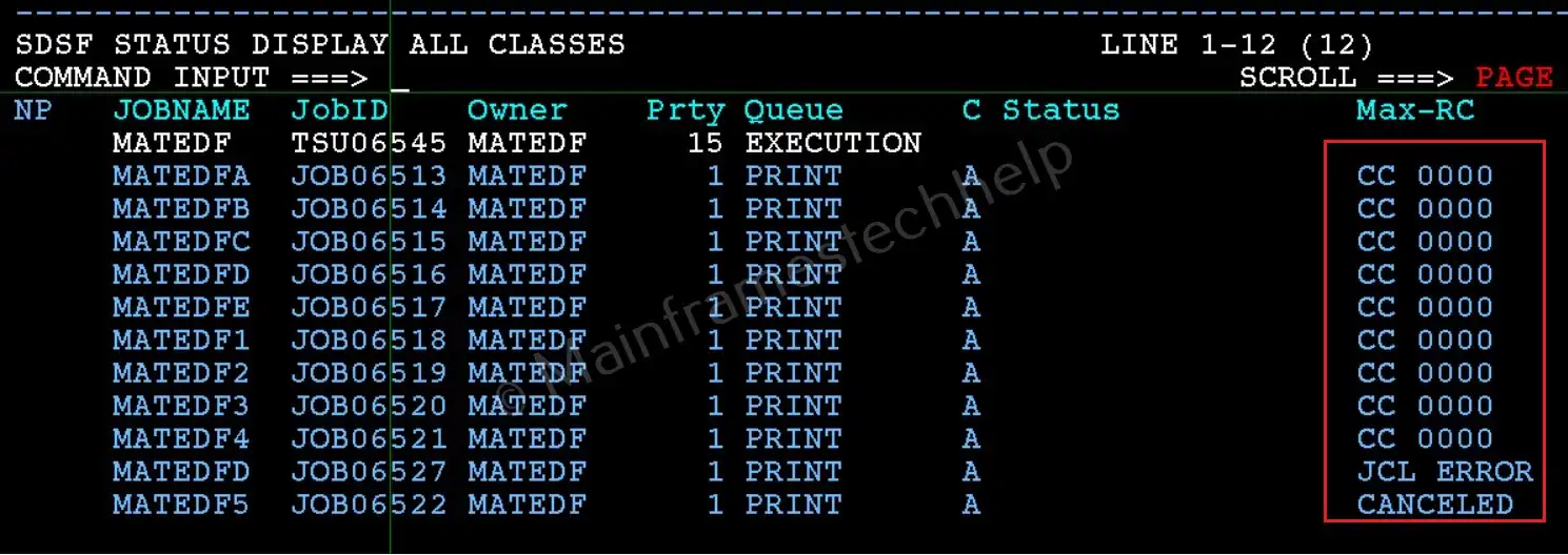 Arranging JOB Columns