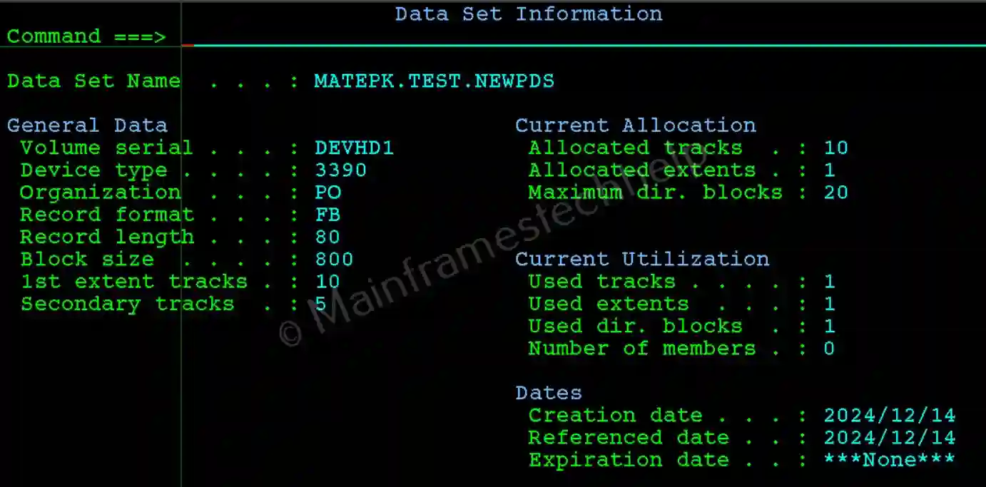 Catalog PDS Example