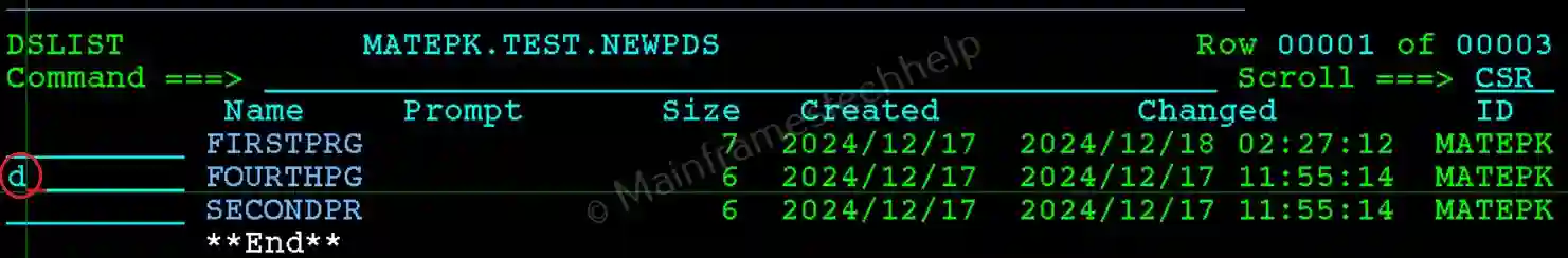 Delete PDS Member