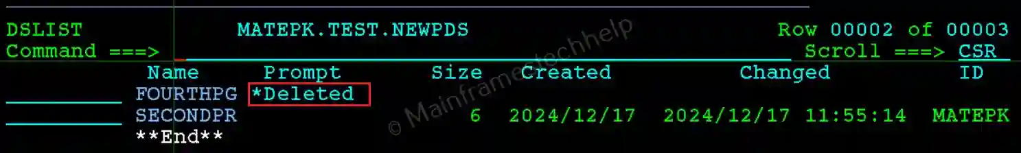 Delete PDS Member