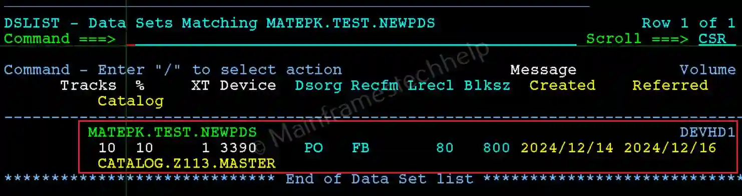 List PDS Example