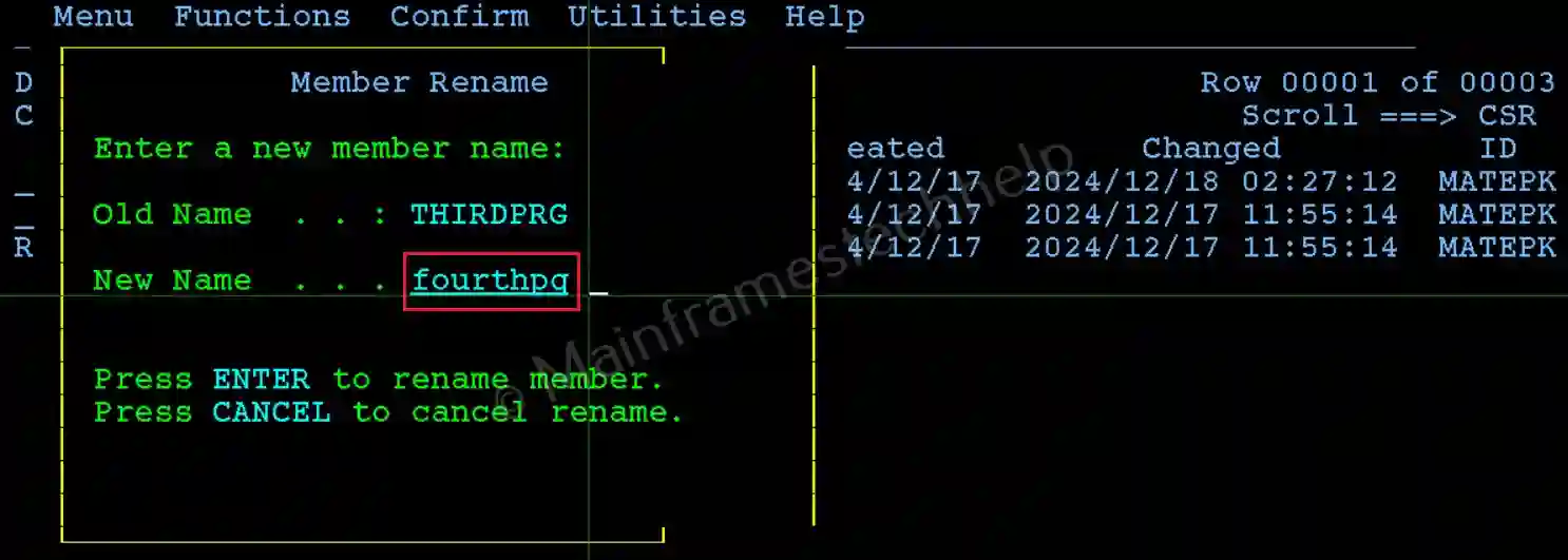 Rename PDS Member