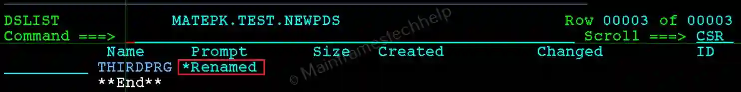 Rename PDS Member