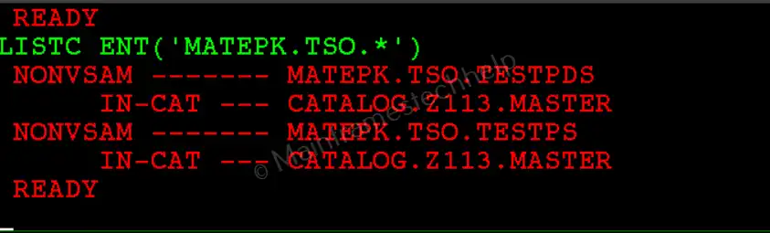 LISTCAT command