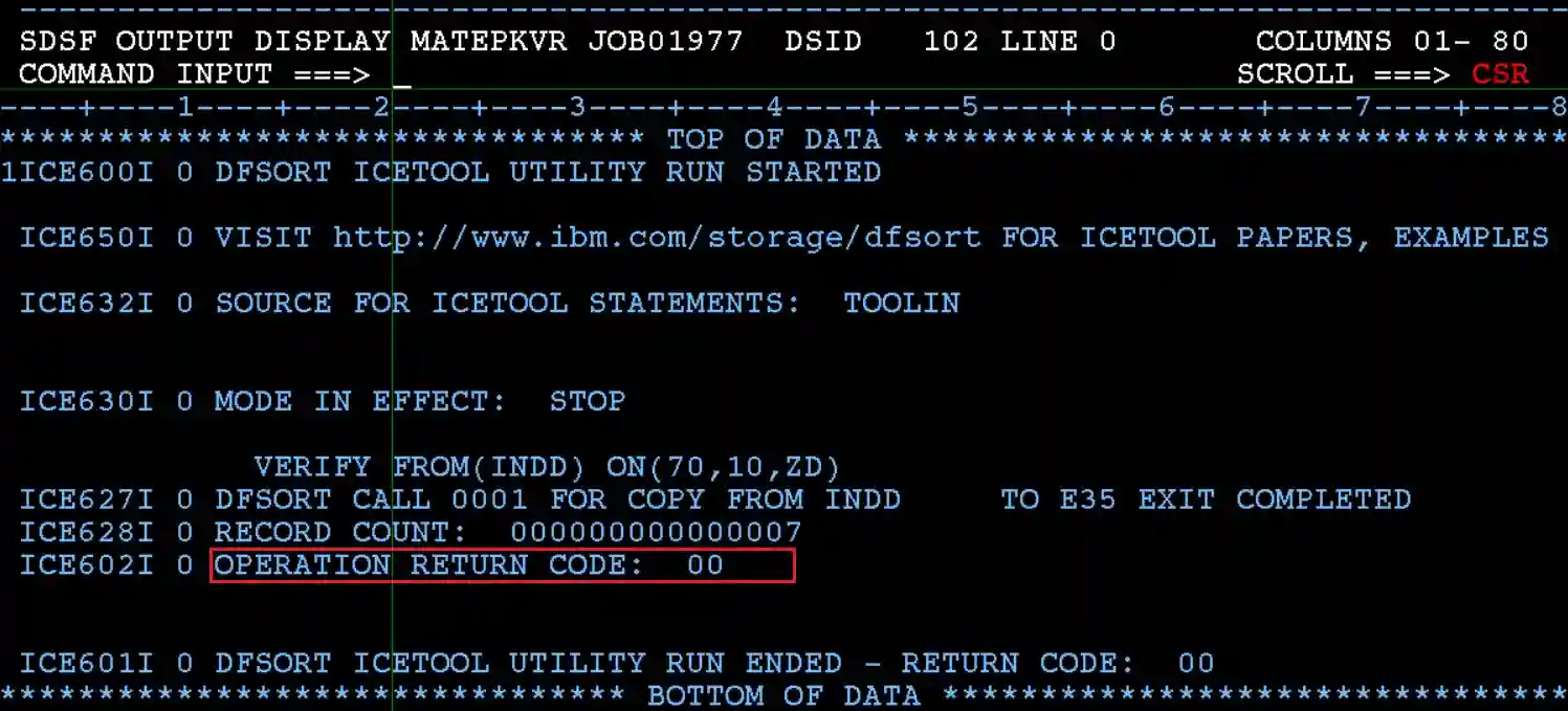 VERIFY TOOLMSG