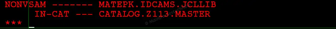 Invoking IDCAMS from TSO Output